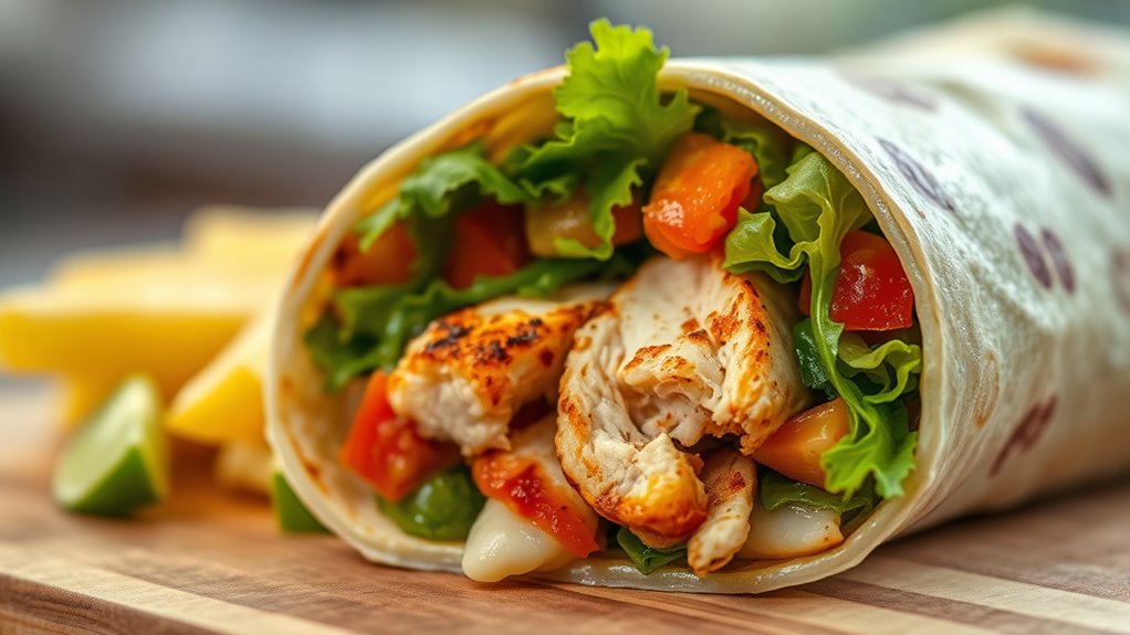affordable filling chicken burrito