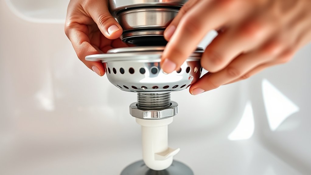 assemble sink drain components