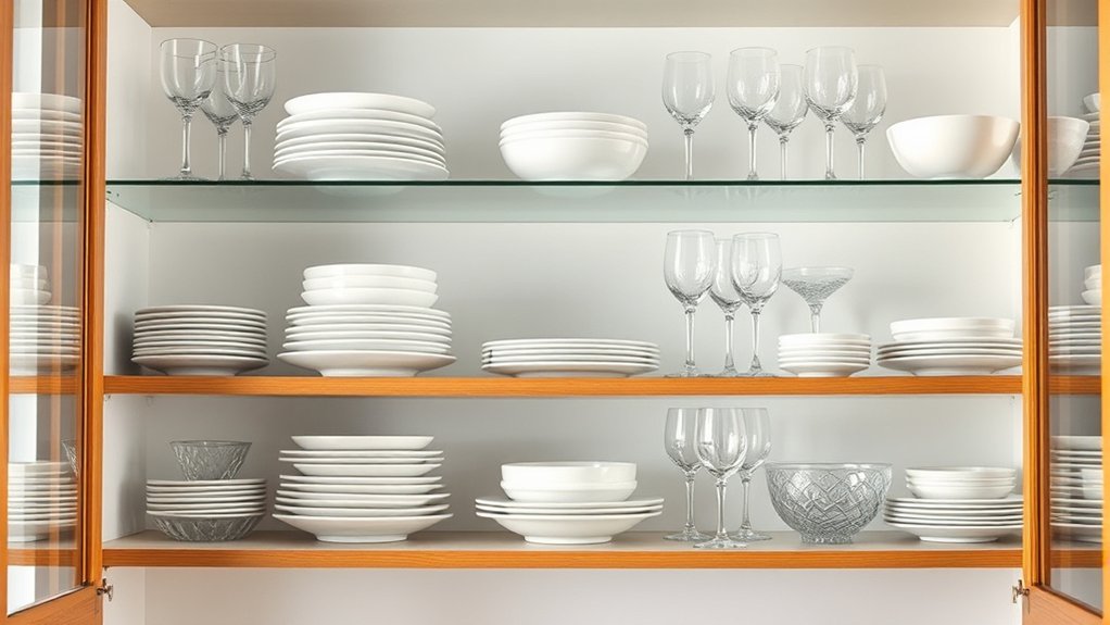 How to Style Glass Kitchen Cabinets With 3 Easy Tips 3 balance heights and shapes