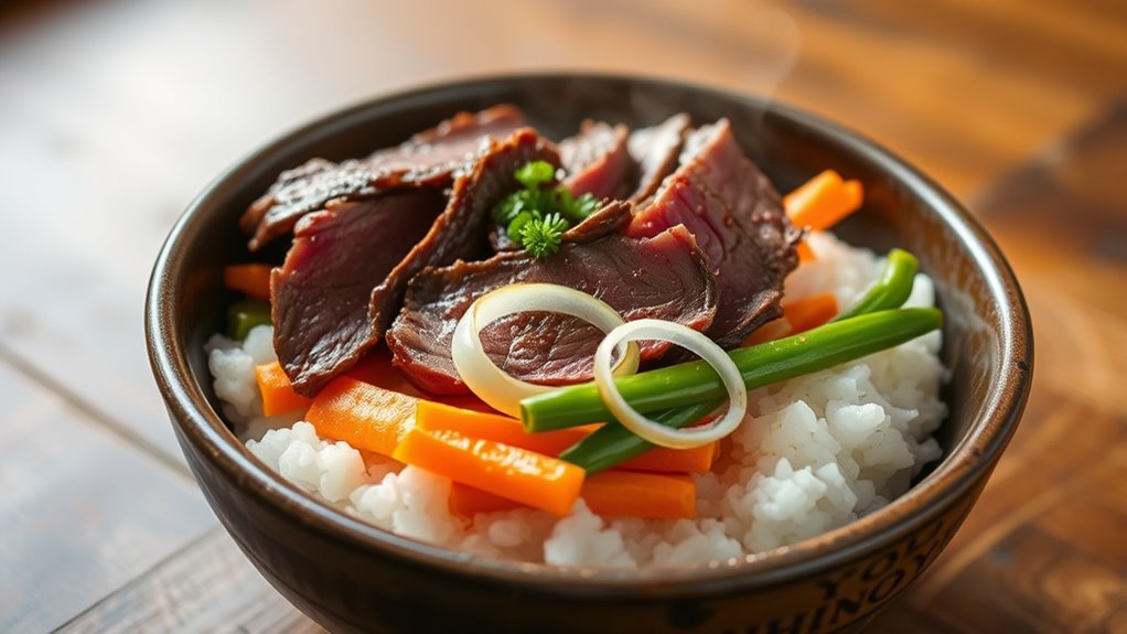 balanced beef vegetable bowl