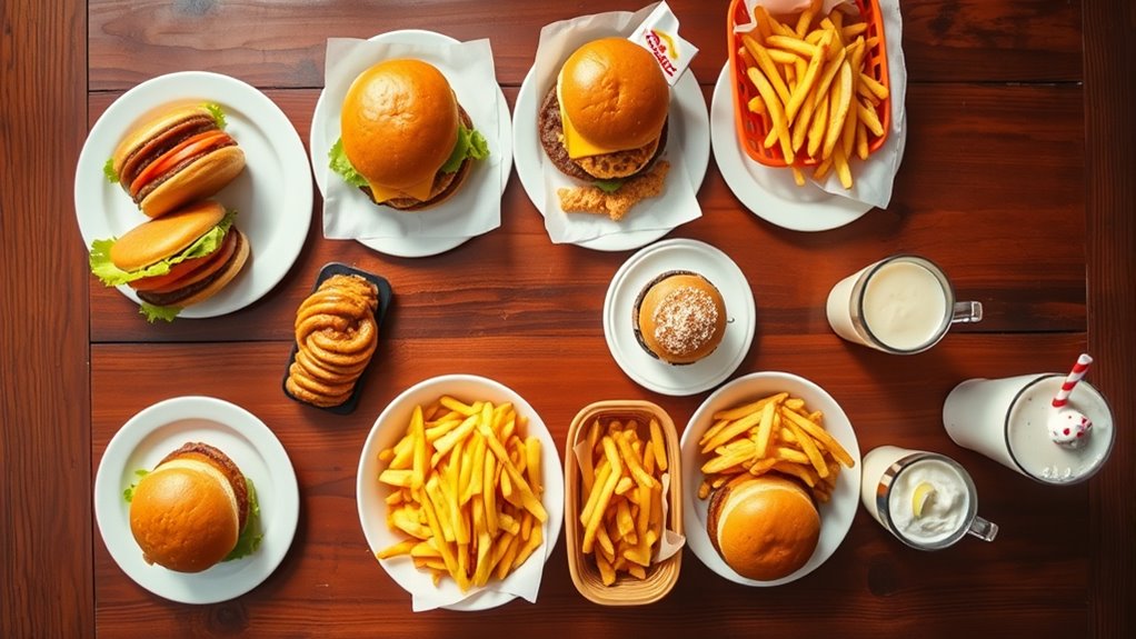 burger menu item prices