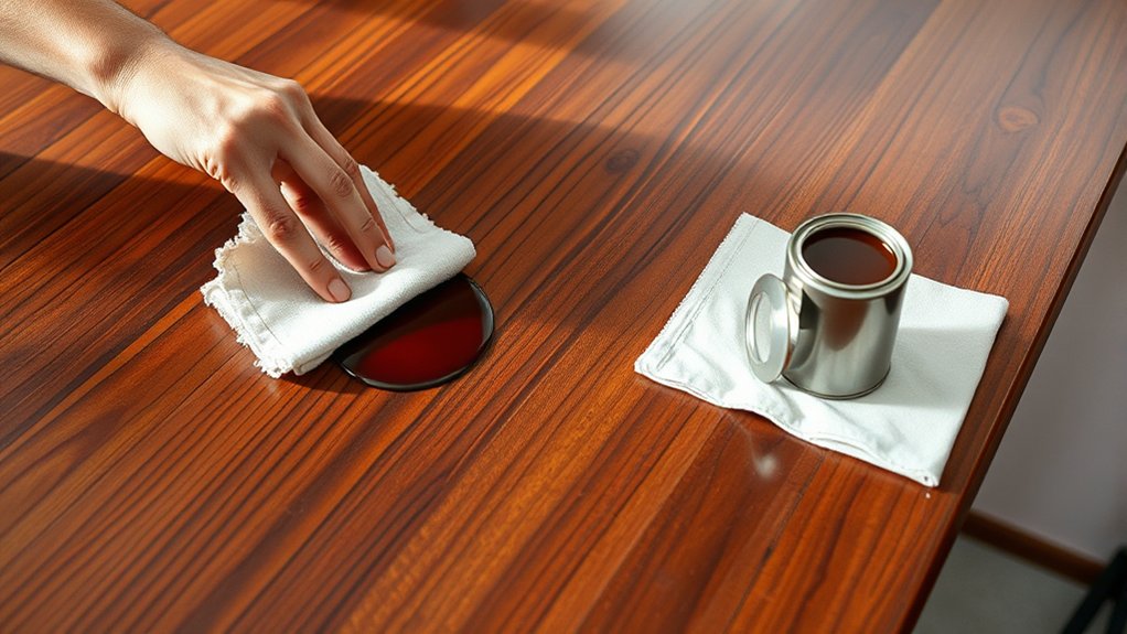How to Refinish a Wooden Kitchen Table in 3 Simple Steps 6 choose apply finish enhance