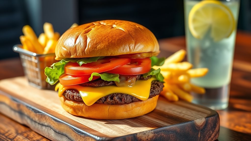 classic juicy cheeseburger