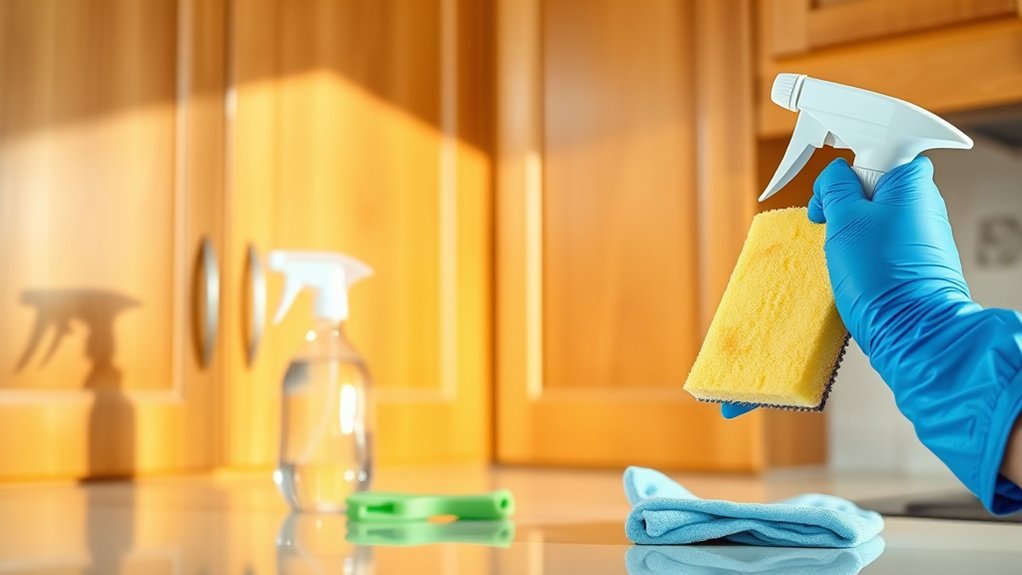 clean kitchen cabinet grease