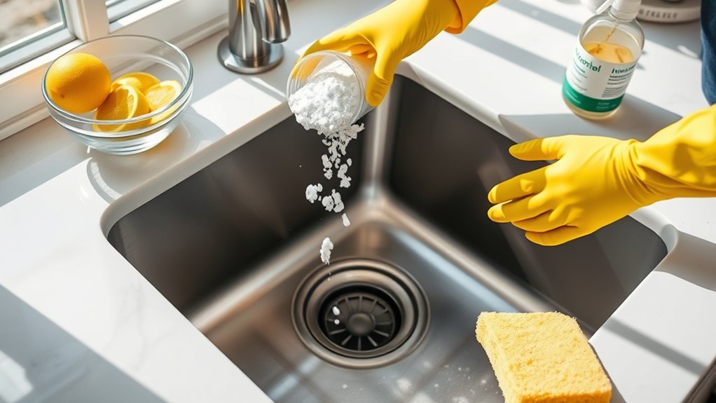 clean kitchen drain easily