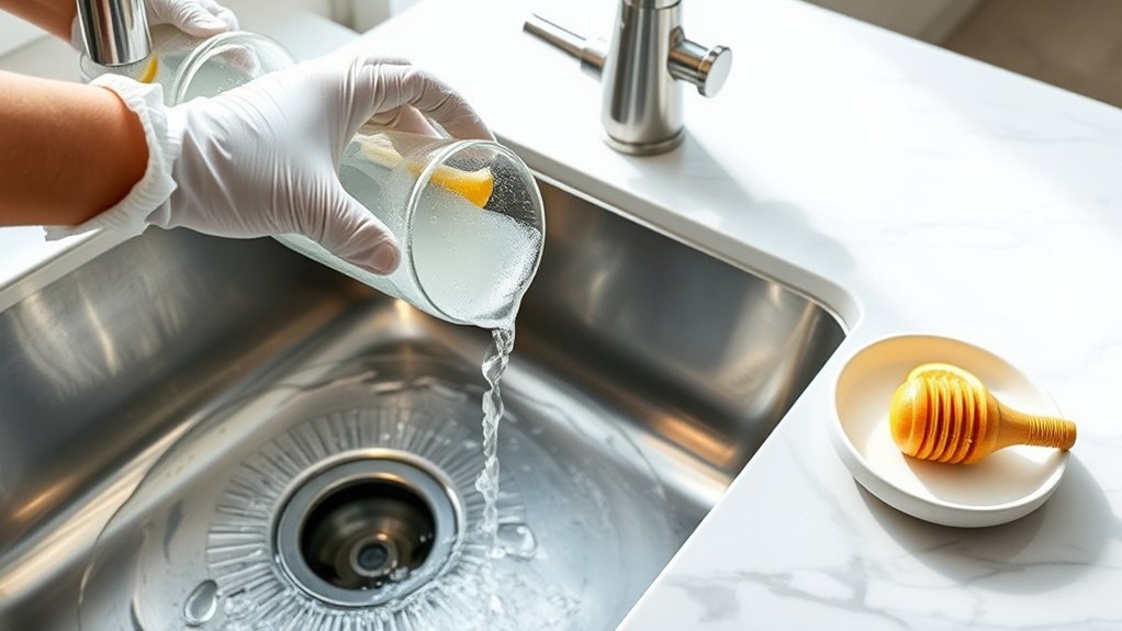 clean sink drain odors