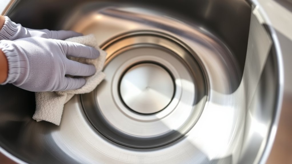 clean sink opening thoroughly