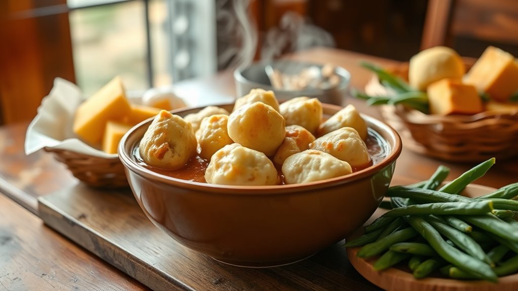 comforting shareable chicken dumplings