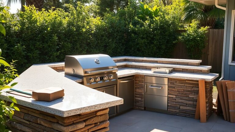 constructing an outdoor cooking space