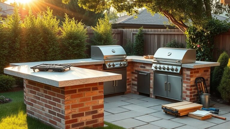 constructing an outdoor kitchen