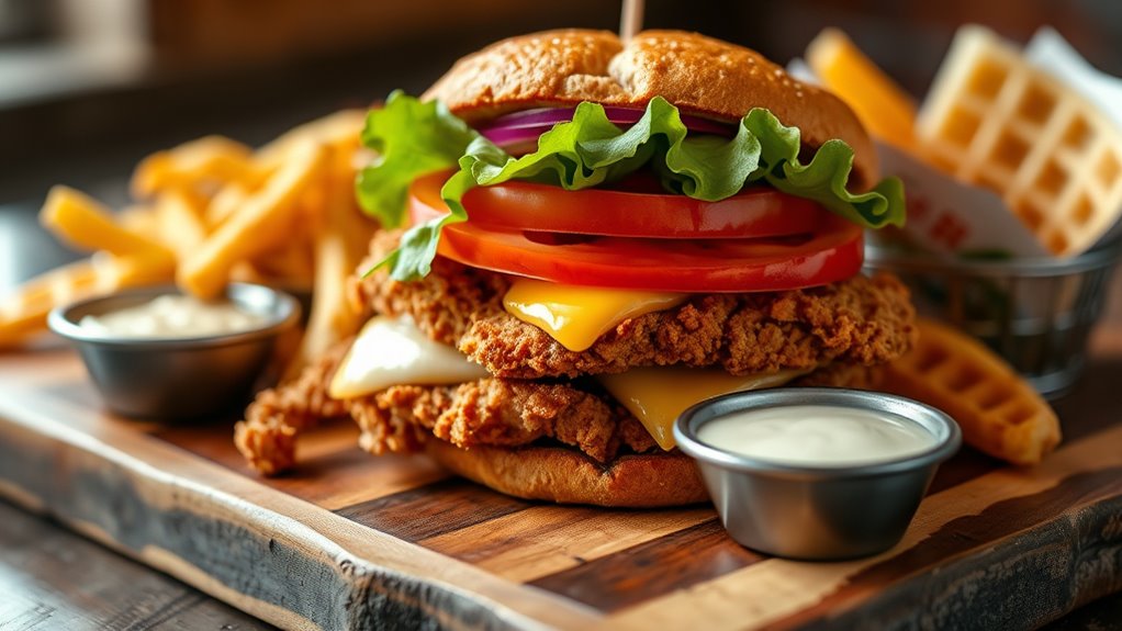 crispy chicken sandwich meal