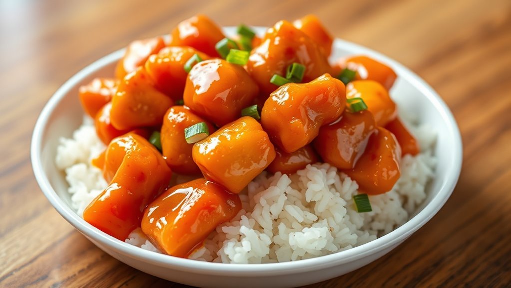 crispy chicken with orange sauce