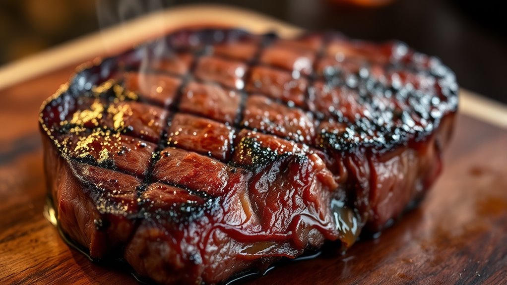 deep marbled juicy steak