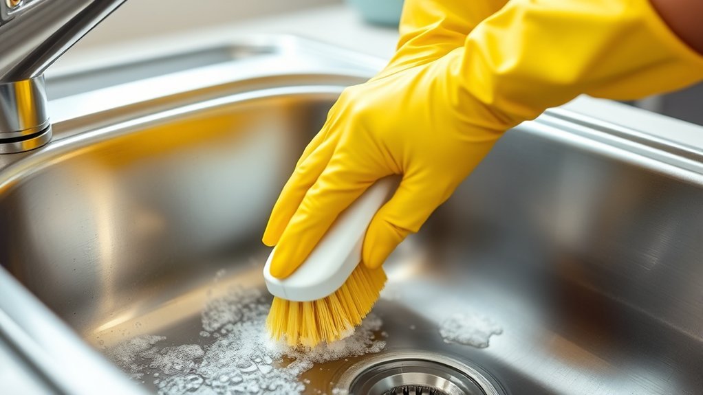 How to Clean Kitchen Sink in 3 Easy Steps 3 gentle careful sink cleaning