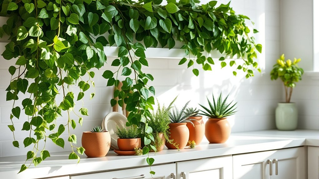 10 Ways to Decorate the Top of Kitchen Cabinets From Pinterest 3 greenery enhances kitchen ambiance