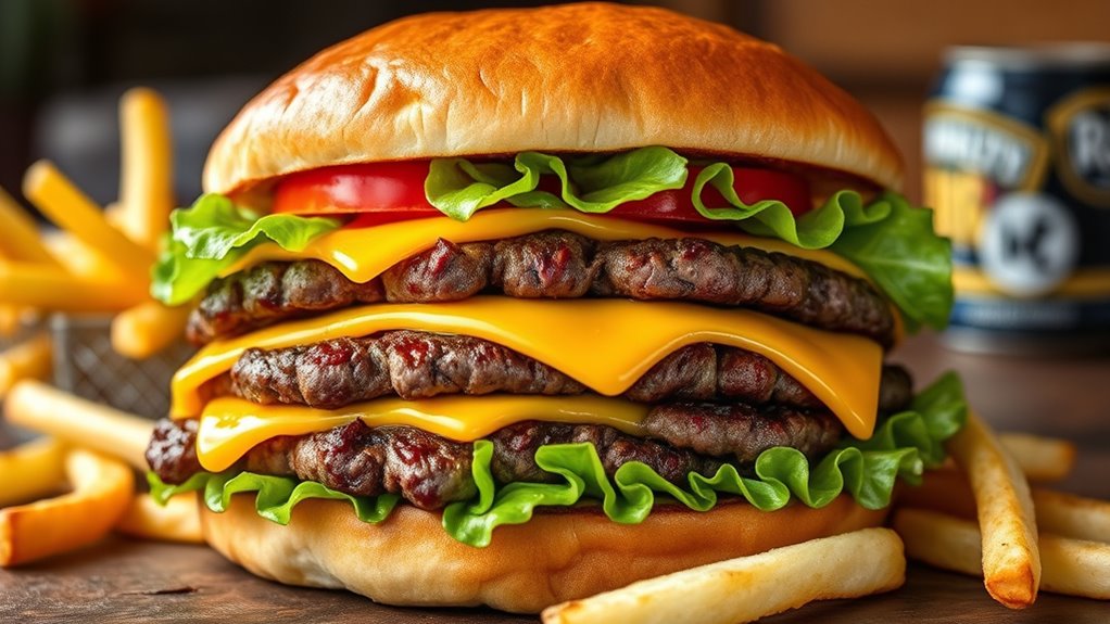 hearty flavorful double patty