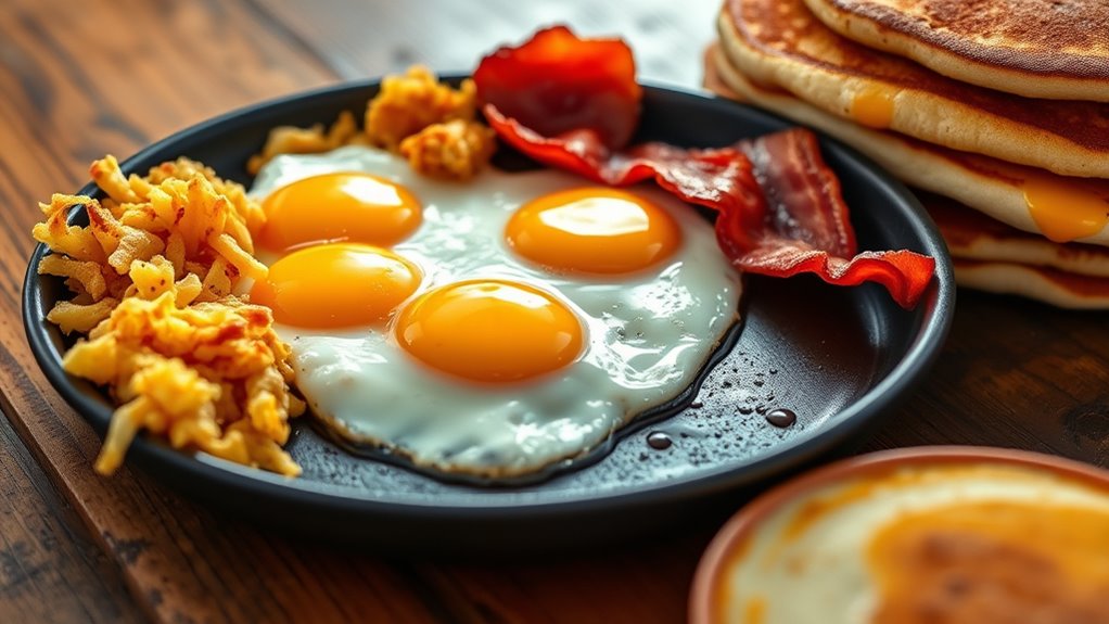 hearty varied breakfast plate