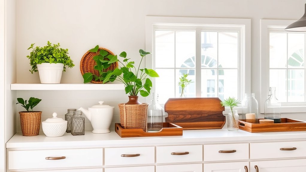 kitchen cabinet top decor