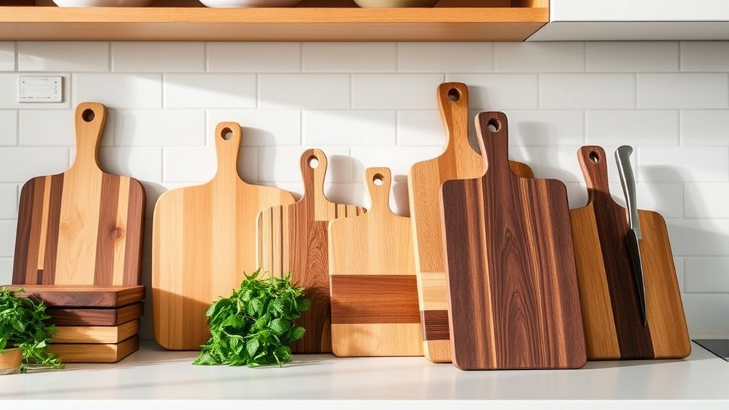 kitchen counter cutting board display
