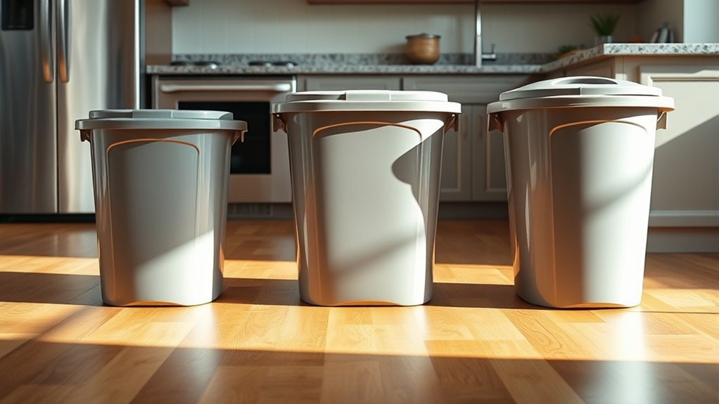 kitchen trash can size ranges