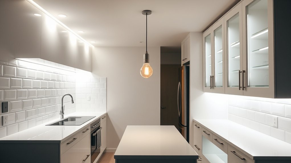 layered functional kitchen lighting
