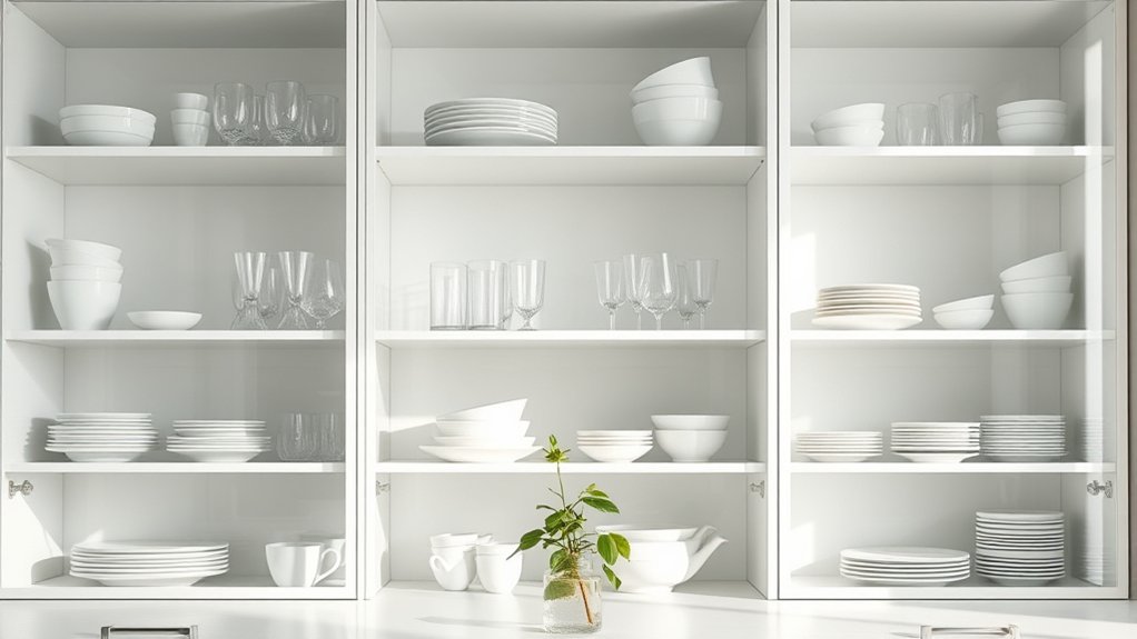 How to Style Glass Kitchen Cabinets With 3 Easy Tips 4 maintain organized minimalist display