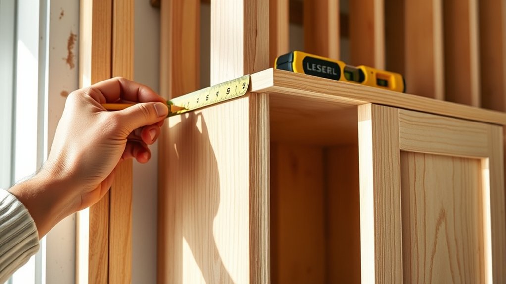How to Install Kitchen Base Cabinets in 10 Easy Steps 4 mark studs and cabinet height
