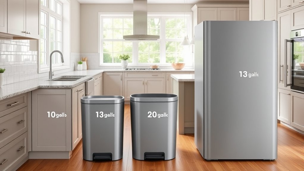 matching trash can size