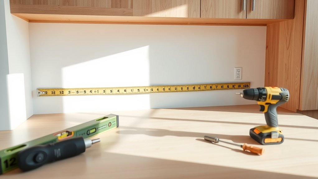 How to Hang Kitchen Cabinets in 5 Easy Steps 5 measure plan and prepare carefully