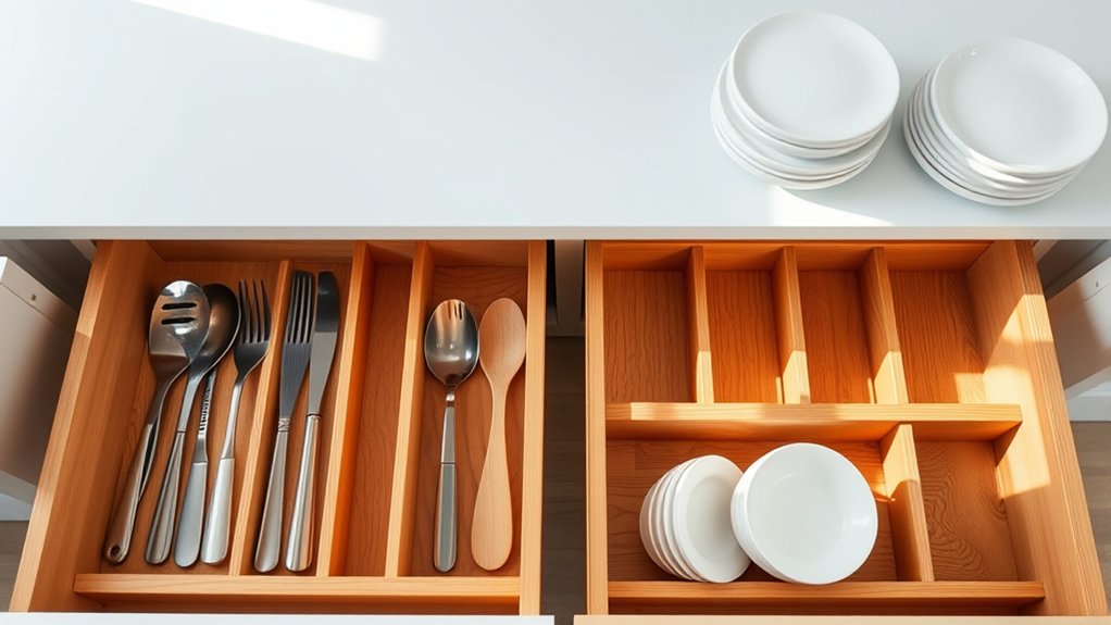 How Can You Organize Kitchen Cabinets and Drawers With 3 Simple Tips? 4 organize cabinet with risers