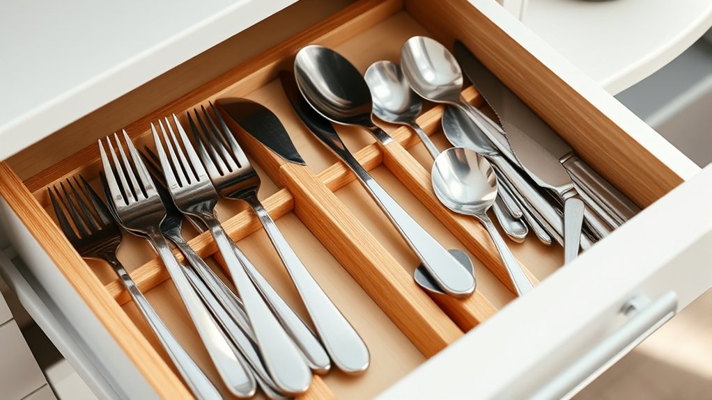 organize utensils by purpose