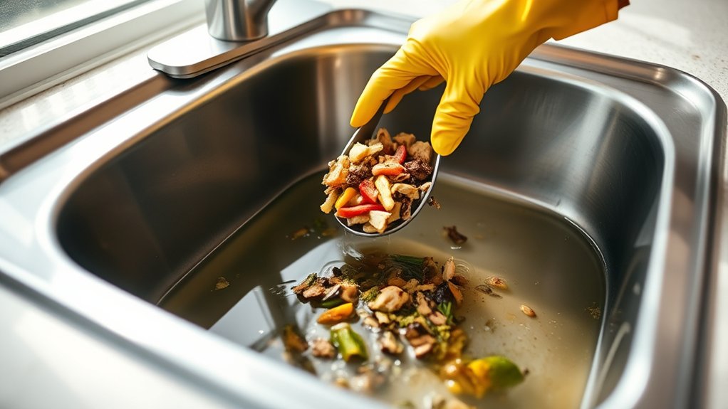 7 Easy Steps to Unclog a Kitchen Drain 2 remove debris and standing water