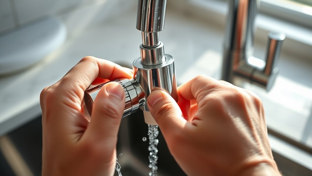 10 Easy Steps to Clean Your Kitchen Faucet Head 7 remove faucet head carefully