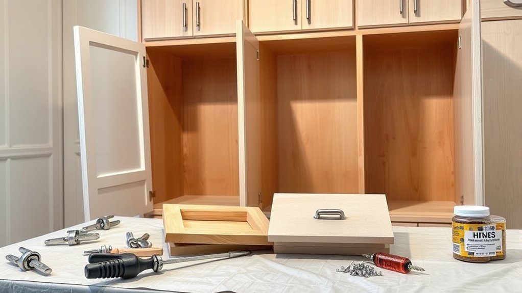 How to Paint Kitchen Cabinets in 10 Easy Steps 6 remove hardware and organize