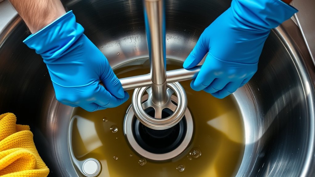 How Do I Unclog My Kitchen Sink in 3 Easy Steps? 2 remove water clear debris