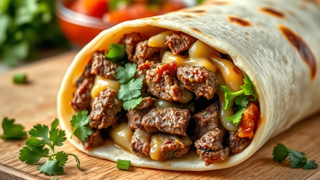 savory filling steak burrito