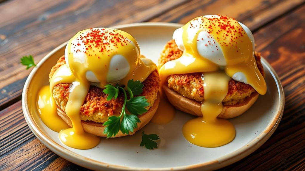 seafood eggs hollandaise perfection