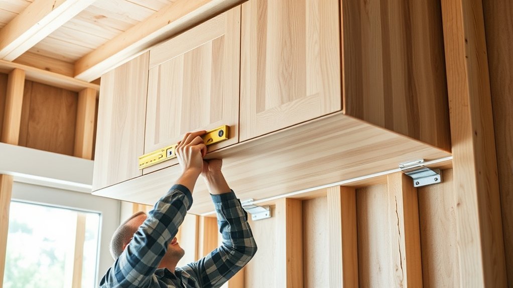 How to Hang Kitchen Cabinets in 5 Easy Steps 7 secure level align trim