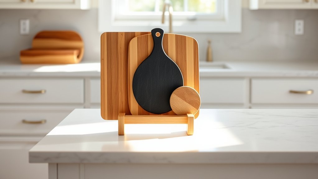 10 Tips to Display Cutting Boards on Your Kitchen Counter 3 select appropriate stable stand