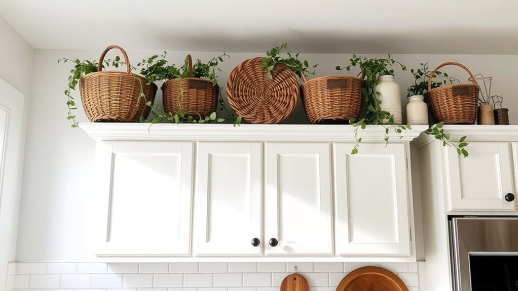 10 Ways to Decorate the Top of Kitchen Cabinets From Pinterest 2 select cohesive cabinet d cor