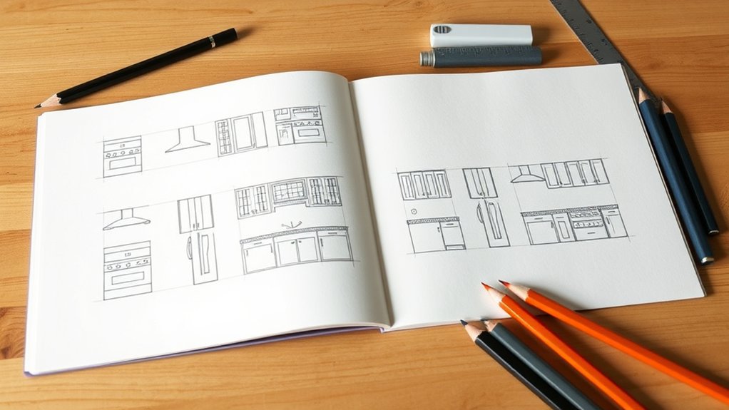 simple kitchen drawing guide