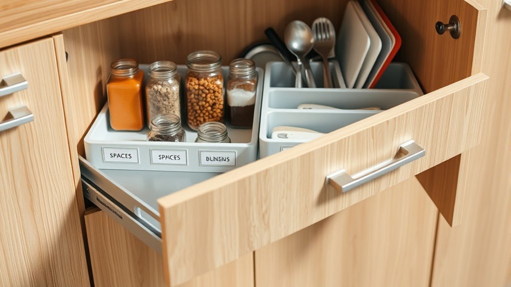 How Can You Organize Kitchen Cabinets and Drawers With 3 Simple Tips? 2 sort purge clean organize