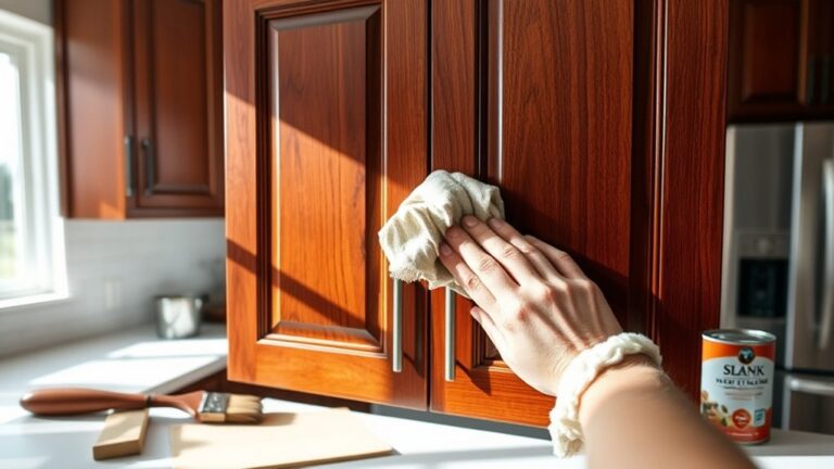 staining kitchen cabinets easily