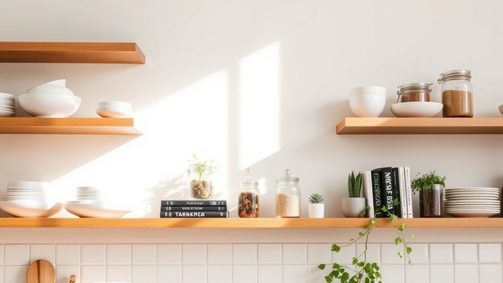 stylish open shelf organization