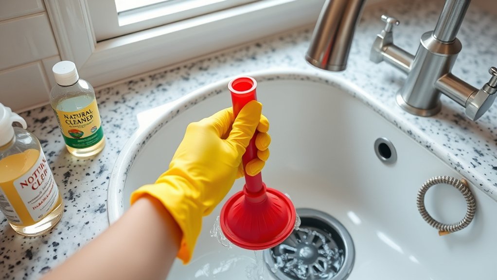 unclog kitchen sink easily