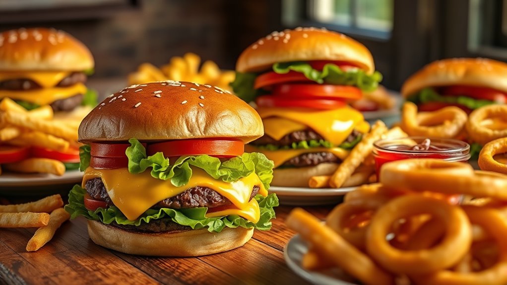 varied burger and sandwich prices