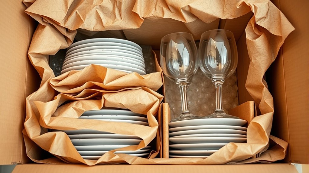 7 Essential Tips to Pack Kitchen for Moving 7 wrap cushion organize label